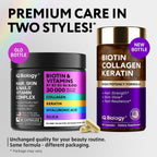 Biotina 10.000 mcg con Colágeno y Queratina para el Cabello - 60 Cápsulas