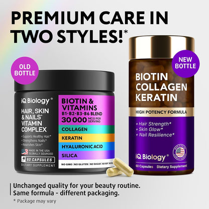Biotina 10.000 mcg con Colágeno y Queratina – La biotina contribuye al mantenimiento de las membranas mucosas en – Image 3