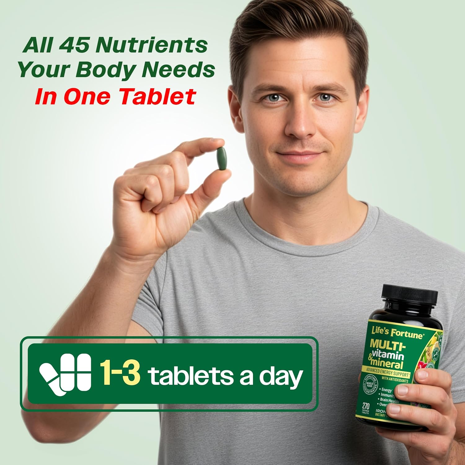 Life's Fortune Complete Multivitamin with Superfoods - 270 Vegetarian Tablets