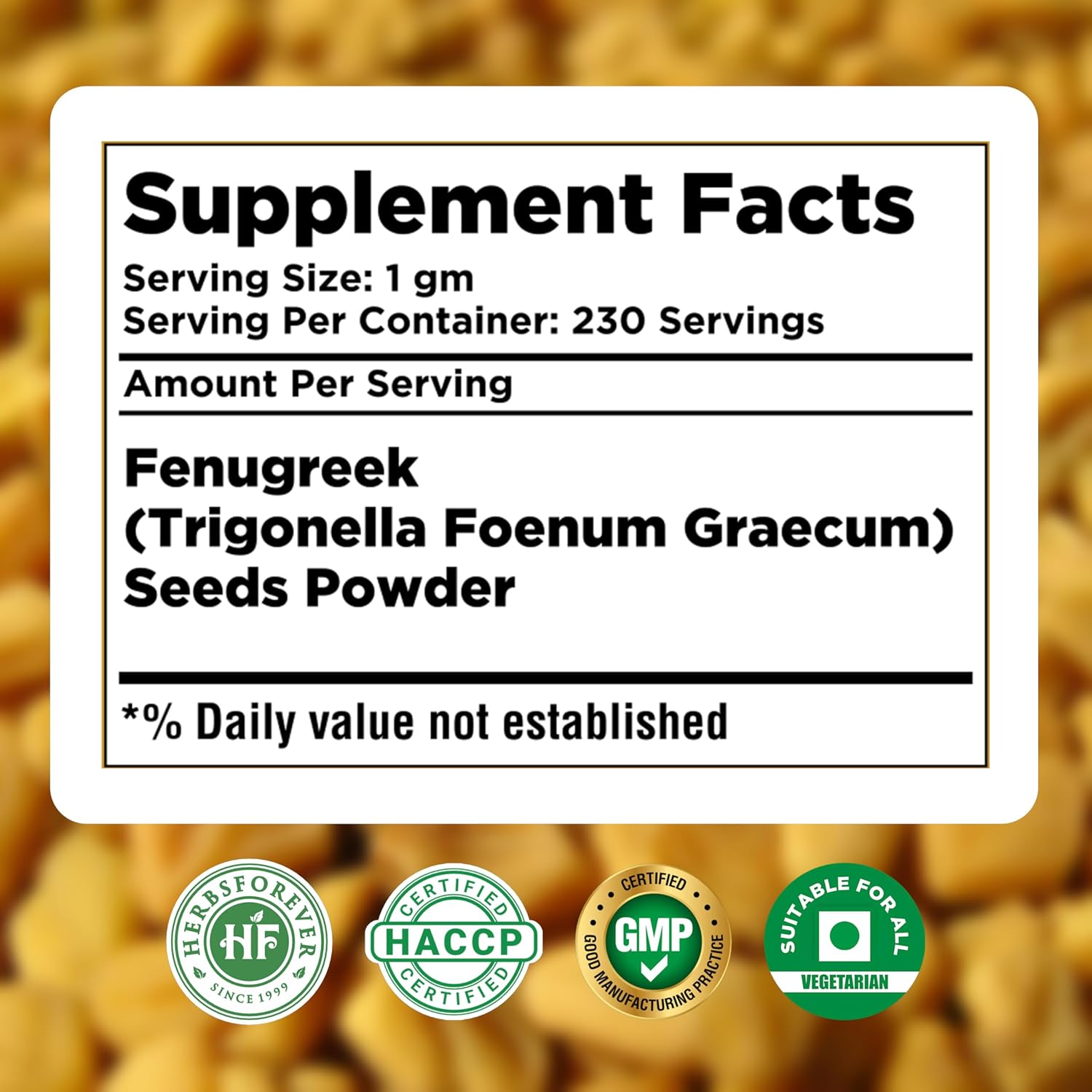 HerbsForever Fenugreek Powder (Seeds) 230 g