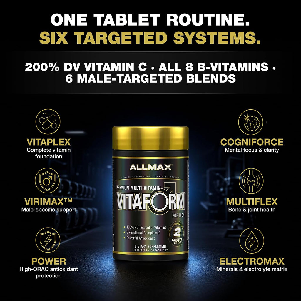 ALLMAX Nutrition Premium Vitaform, Multivitamínico para Hombres, 60 Comprimidos