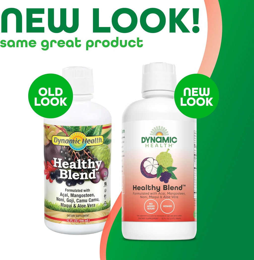 Dynamic Health Healthy Blend - Mezcla de Acai, Mangostán, Noni, Maqui y Aloe Vera - 946 ml (32 fl oz)