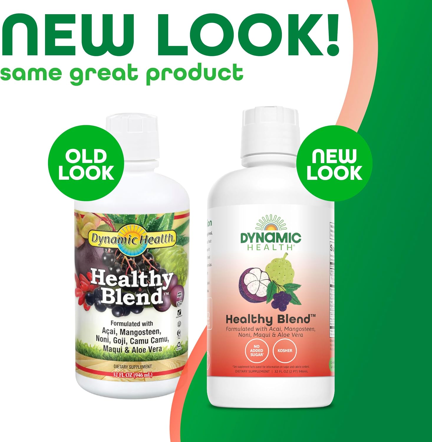 Dynamic Health Healthy Blend - Mezcla de Acai, Mangostán, Noni, Maqui y Aloe Vera - 946 ml (32 fl oz)