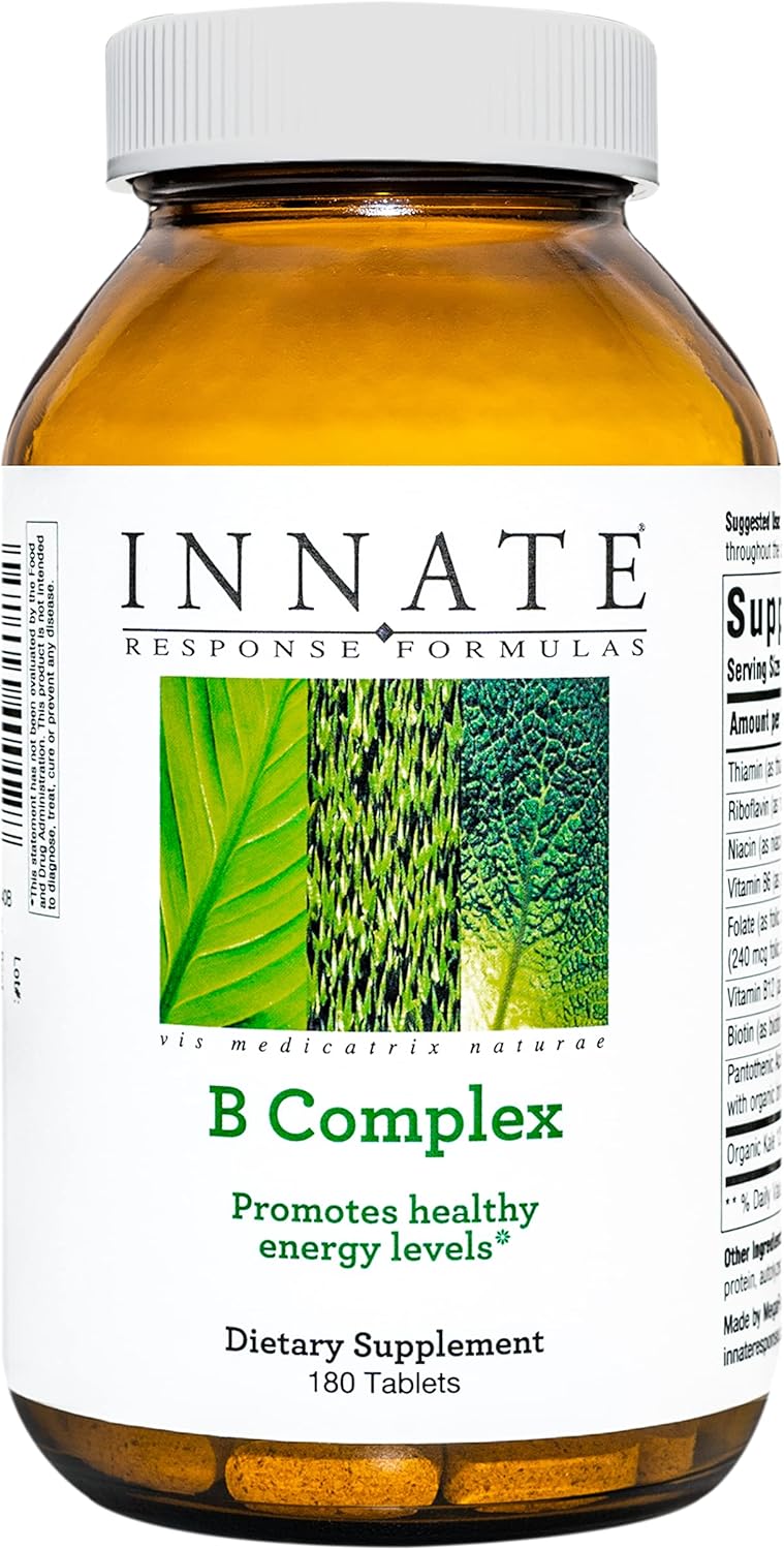INNATE Response Formulas Complejo B - Complejo de vitamina B con B12, Vitamina B6, Metilfolato y Biotina - Apoya la producción de energía celular y el metabolismo - Vegano, Kosher, No-GMO - 90 Comprimidos