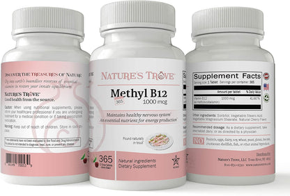 Vitamina B12 Metilcobalamina 1000 mcg, 365 – Funcionamiento del sistema nervioso: Mantiene la salud de las – Image 3