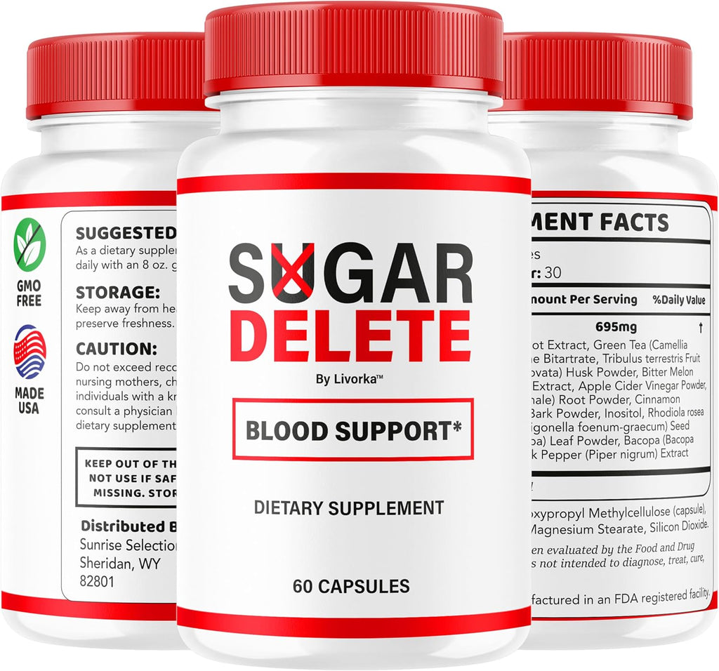 Sugar Delete Cápsulas - Suplemento Premium con Ingredientes Naturales, 60 Cápsulas para 1 Mes