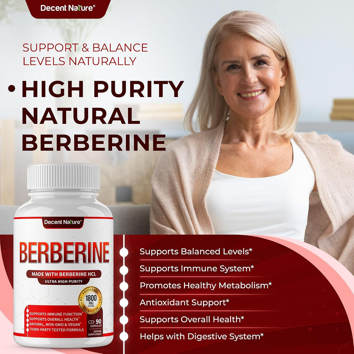 Berberine Supplement 1800mg - Premium Berberine HCl 97% High Purity, Supports Immune System, High Potency Hydrochloride & – Image 4