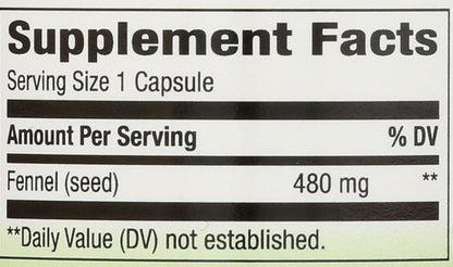 Nature's Way Semillas de Hinojo, 480 mg por dosis, 100 Cápsulas – Image 3