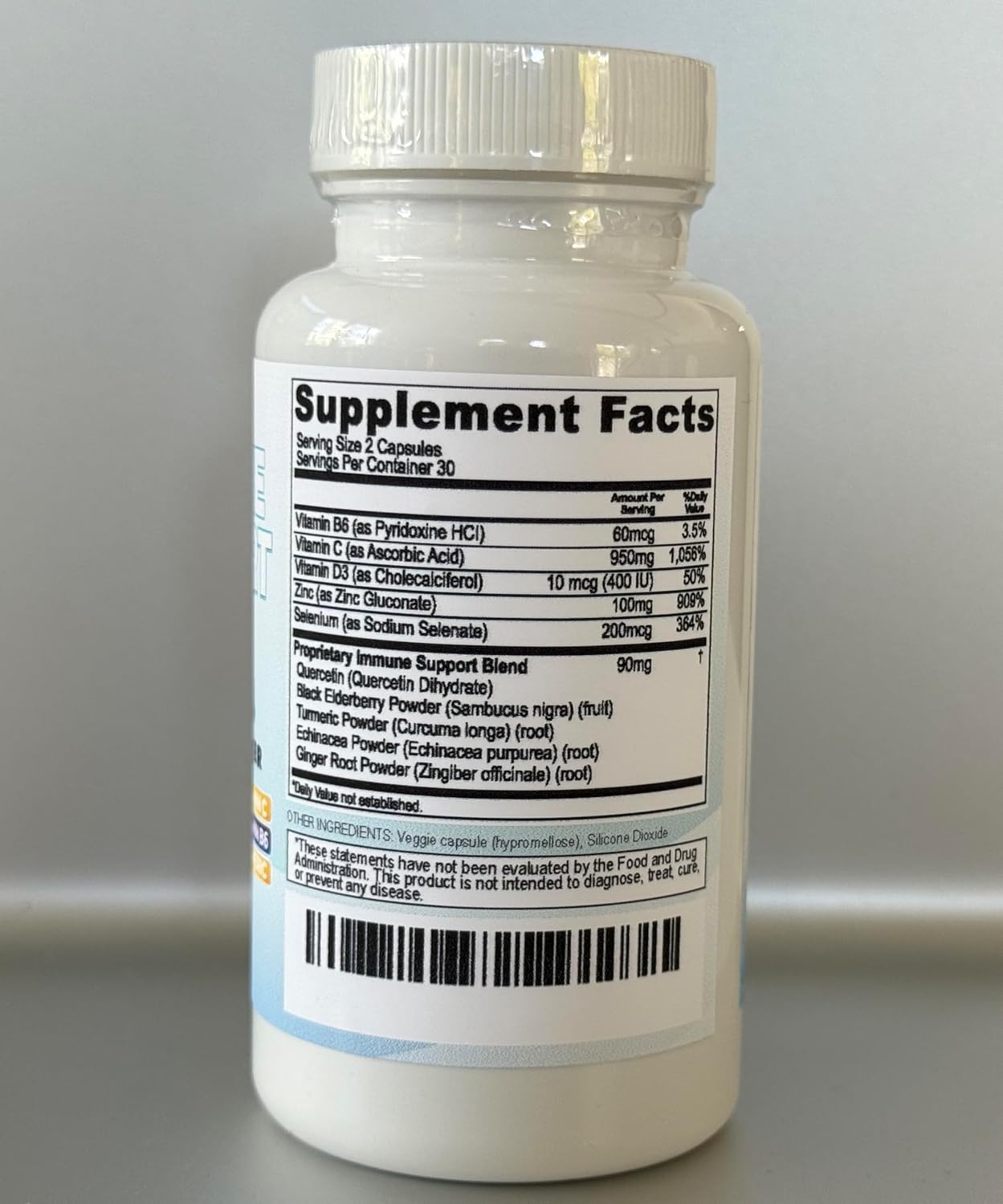 Vitamax 10-en-1 Defensa Inmunológica con Saúco, D3, Selenio, Quercetina, Zinc, Vitamina C, Jengibre, Cúrcuma, B6, Equinácea – 60 Cápsulas
