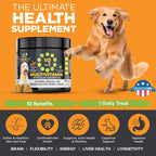 Googipet Multivitamínico Premium para Perros - Masticables 10 en 1 con Glucosamina, Probióticos y Omega-3 (Sabor a Pollo)