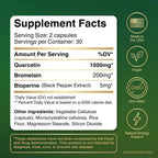 Sundhed Natural Quercetina Pura con Bromelina y Bioperina - 1000 mg, 60 Cápsulas