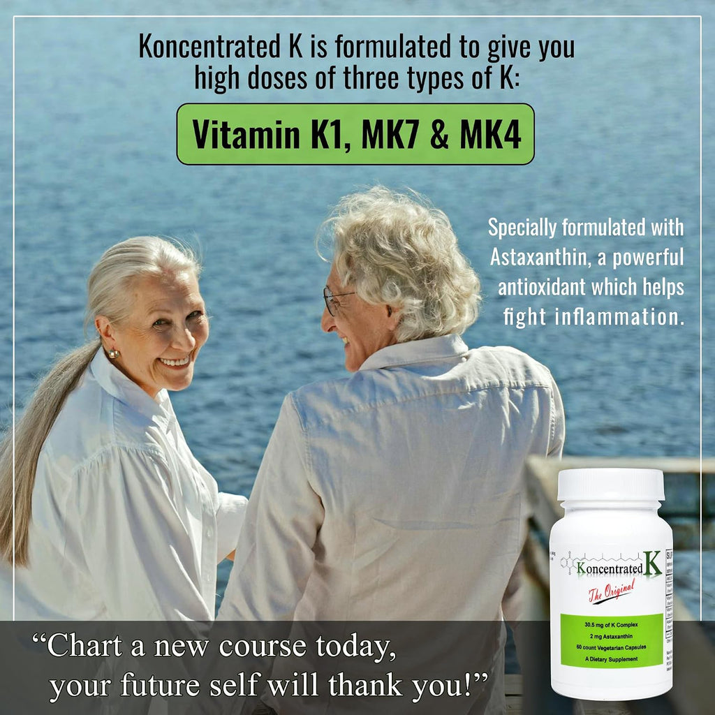 Koncentrated K - 30.5 mg de Vitaminas K y 2 mg de Astaxantina, 60 Cápsulas