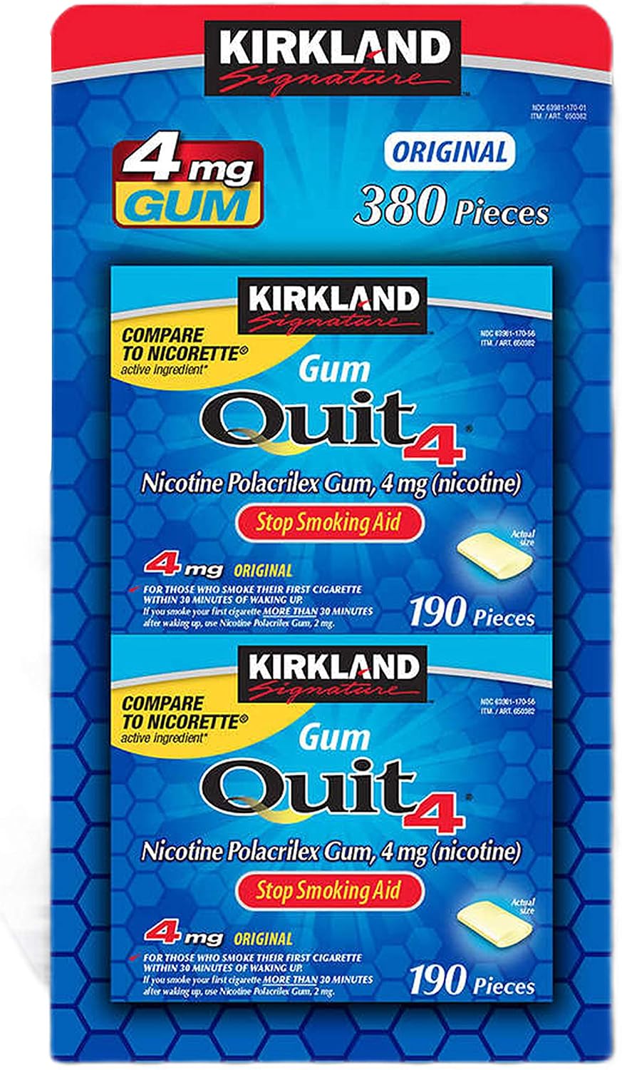Chicles de nicotina Kirkland 4 mg Original (380 unidades)