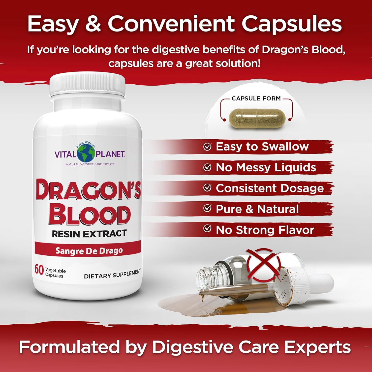 Vital Planet – Sangre de Dragón (Extracto de Resina de Croton lechleri) 500 mg – 60 Cápsulas