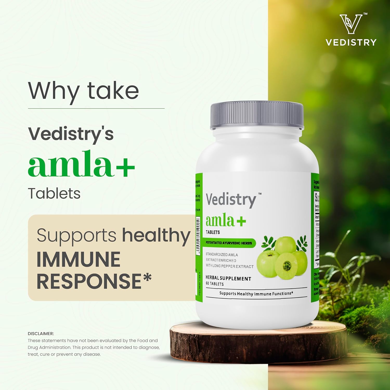 Vedistry Amla Suplemento 1100mg con Long Pepper - 60 Comprimidos