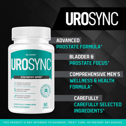 (Pack de 2) UroSync Cápsulas - Suplemento Oficial para Hombres con Ingredientes Naturales, Fórmula Avanzada Premium, UroSynic para el Bienestar Diario, 120 Cápsulas para 2 Meses