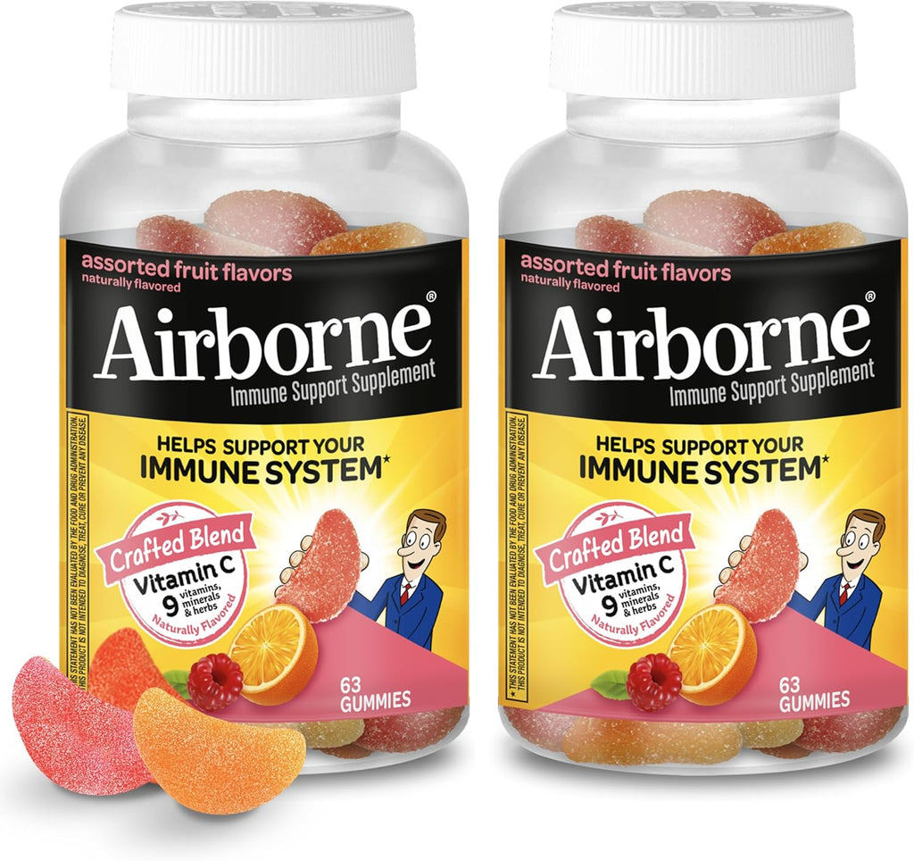 Airborne 750mg Vitamina C Gominolas - 126 Gominolas, Sabor Frutas Variadas