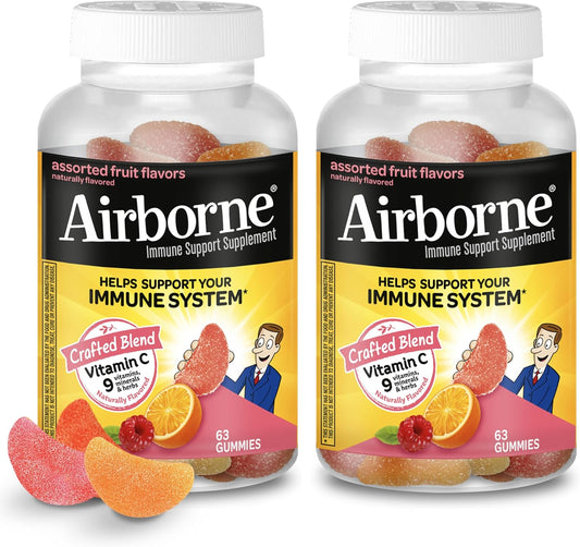 Airborne 750mg Vitamina C Gominolas - 126 Gominolas, Sabor Frutas Variadas