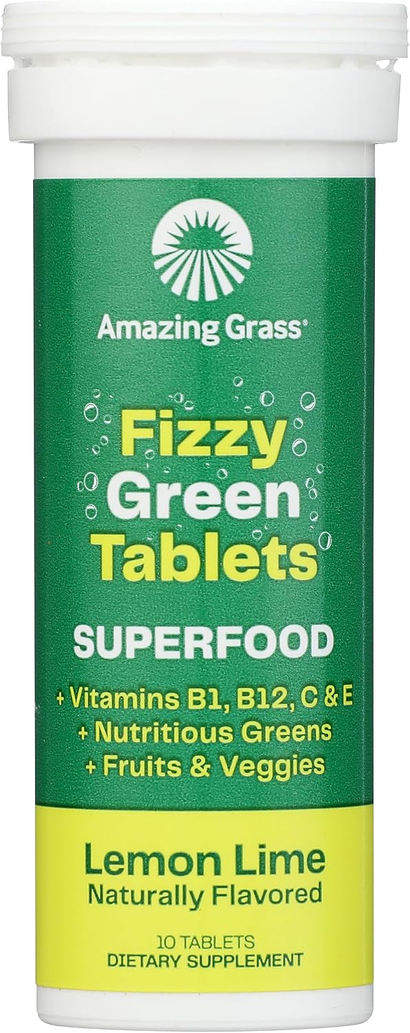Amazing Grass Comprimidos Efervescentes Green Superfood Limón y Lima, 10 uds.