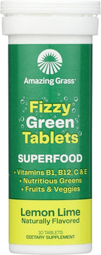 Amazing Grass Comprimidos Efervescentes Green Superfood Limón y Lima, 10 uds.