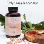 BLYSS Nutrition GOOD VIBES – Suplemento de Azafrán para Mujer, 60 Cápsulas Veganas