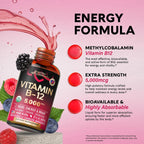 Vitamina B12 Orgánica Gotas Sublinguales - 5000 mcg Metilcobalamina Vegano - 60 ml
