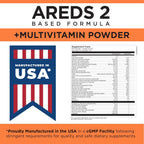 Viteyes AREDS 2 Powder + Complete Multivitamin - Macular Protection - Natural Orange Flavor - 90 Scoops