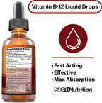 Vitamina B12 Sublingual Gotas Líquidas - Metilcobalamina 3000mcg - 60 Dosis - Vegano