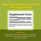 Natural Factors Whole Earth & Sea Vegan Vitamin D3 - 125 mcg (5000 IU) - 60 Vegetable Capsules