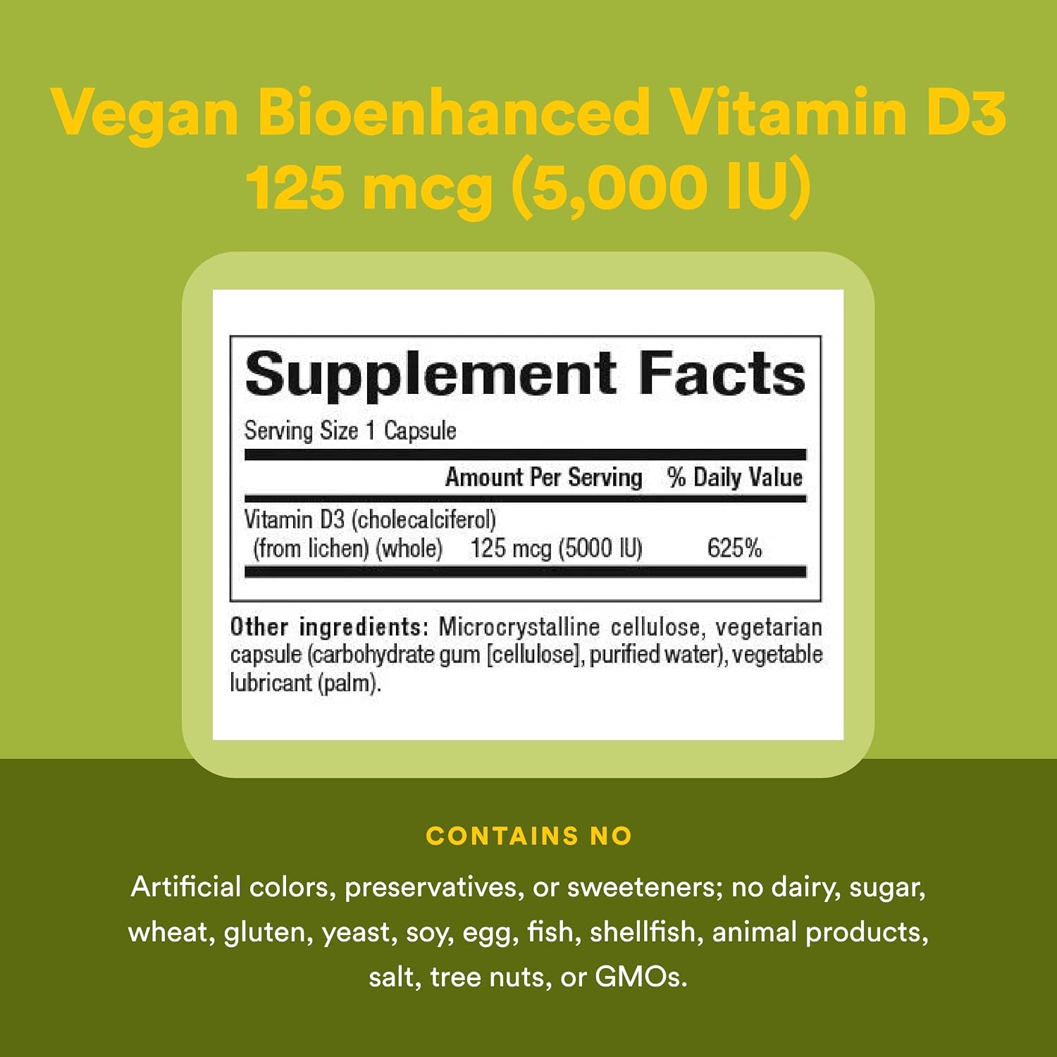 Natural Factors Whole Earth & Sea Vegan Vitamin D3 - 125 mcg (5000 IU) - 60 Vegetable Capsules
