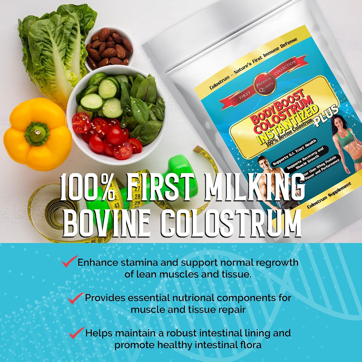 BodyBoost Calostro Instantáneo Integral, Calostro Bovino 99.5% en Polvo, 454 g