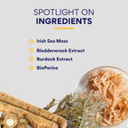 Research Verified Irish Sea Moss - Musgo de Mar, Fucus, Bardana, BioPerine - 60 Cápsulas - Vegano