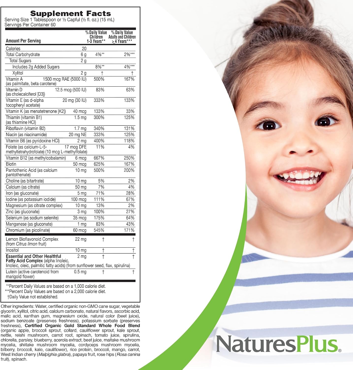 NaturesPlus Animal Parade Source of Life Gold Children's Liquid Multivitamin Tropical Berry Flavor - 887 ml (30 oz) - 60 Servings