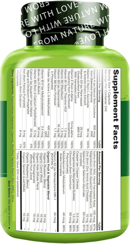 NATURELO Multivitamínico Diario para Mujeres – Yodo de algas kelp: Importante para la producción de hormonas – Image 8