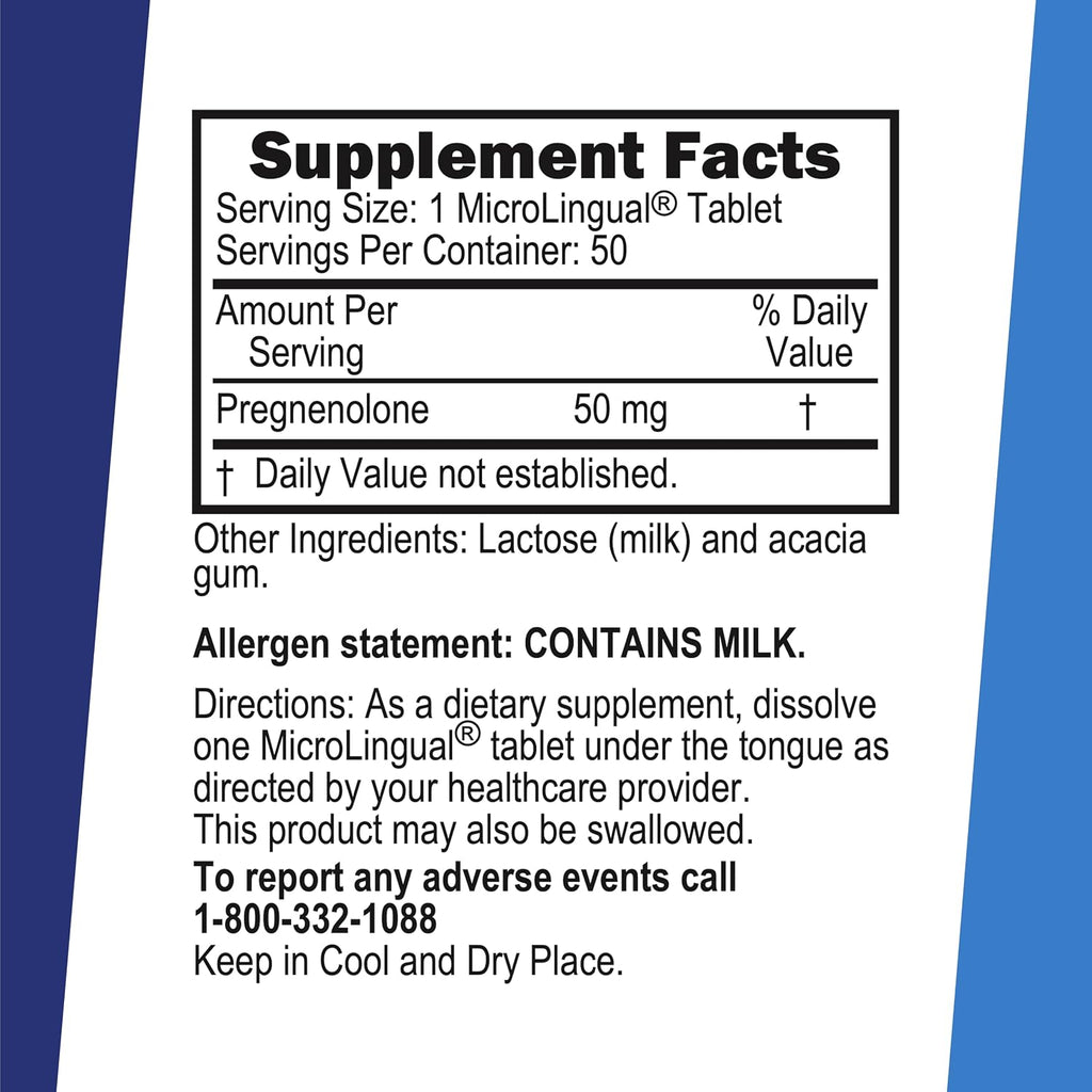 Superior Source Pregnenolona 50 mg – 50 Comprimidos de Disolución Instantánea