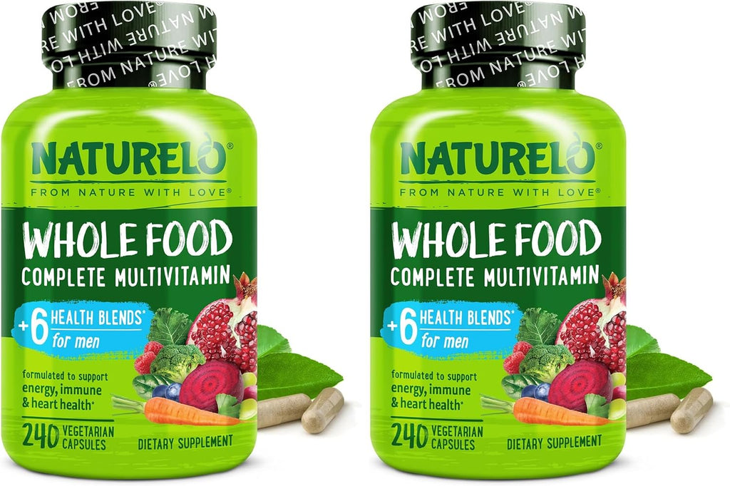 NATURELO Multivitamínico para Hombres - Complejo de Alimentos Integrales con Vitaminas y Minerales - 240 Cápsulas Vegetarianas
