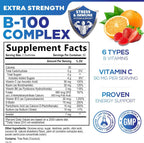 Vitamin B Complex Gummies – Extra Strength Super B Vitamin Gummy con Vitamina C, Apoyo Inmunológico para Hombres y Mujeres – Suplemento de Energía y Apoyo Cerebral con Ácido Fólico, Niacina, B6, B12 – 60 Gominolas