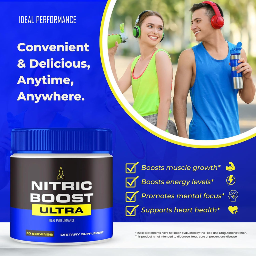 Nitric Boost Ultra Powder - Fórmula oficial para apoyar los niveles de energía y el flujo sanguíneo - 1 Pack