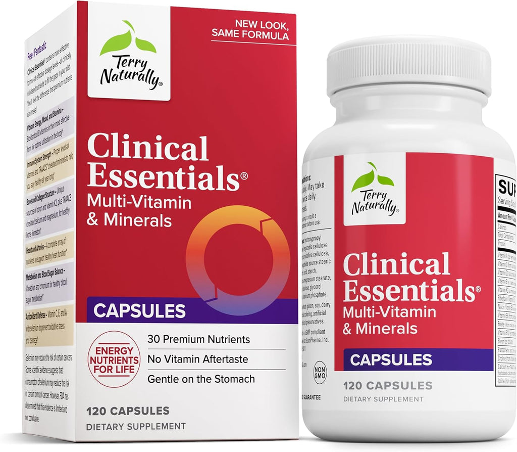 Terry Naturally Clinical Essentials - Complejo Multivitamínico y Mineral con Quelatos - 120 Cápsulas
