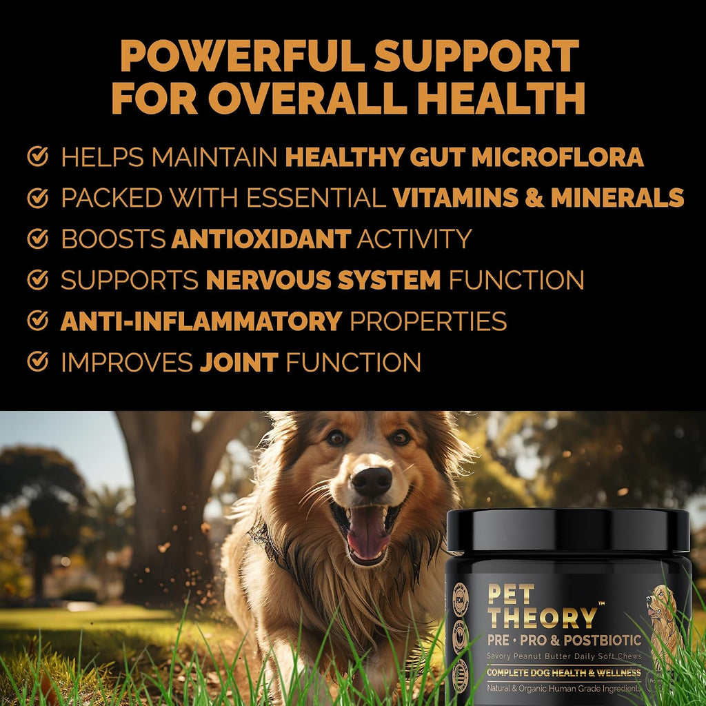 Probióticos para Perros - Combinación Pre, Pro y Postbióticos - Masticables Blandos para Salud Digestiva e Inmunidad - 100 uds