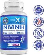 Genex Formulas 250mg NMNH (60 Capsules - 30 Servings) | Uthpeak™ NMNH (Dihydronicotinamide Mononucleotide) NAD+ Precursor for Healthy Aging - Non-GMO, Gluten-Free, Vegetarian