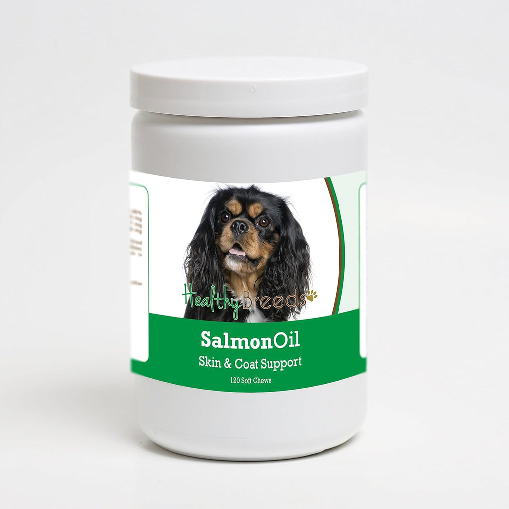 Healthy Breeds Cavalier King Charles Spaniel Aceite de Salmón Golosinas Blandas 120 uds