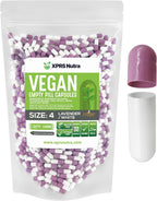 XPRS Nutra Cápsulas Vacías Size 4 - 1000 uds - Cápsulas Veganas Pequeñas para Rellenar (Lavanda/Blanco)