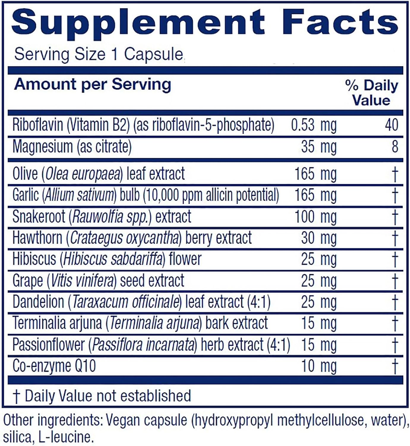 Vitanica Rauwolfia Extra, Suplemento de Apoyo Cardiovascular, Vegano, 90 Cápsulas
