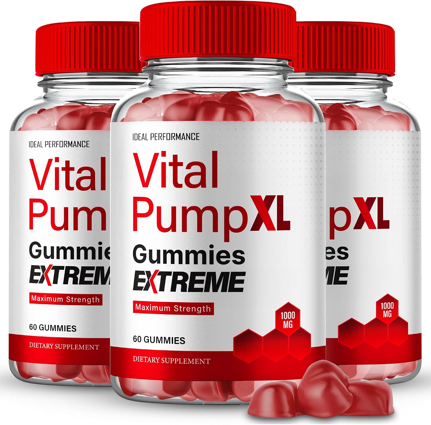 Vital PumpXL Gummies para Hombres - Máximo Rendimiento - Fórmula Avanzada (Pack de 3)