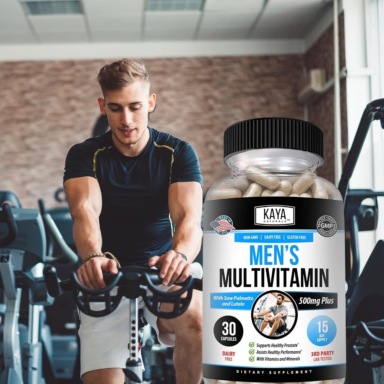 Kaya Naturals Multivitamínico para Hombres - Complejo de Vitaminas y Minerales con Zinc y Vitamina C - 30 Cápsulas Vegetales