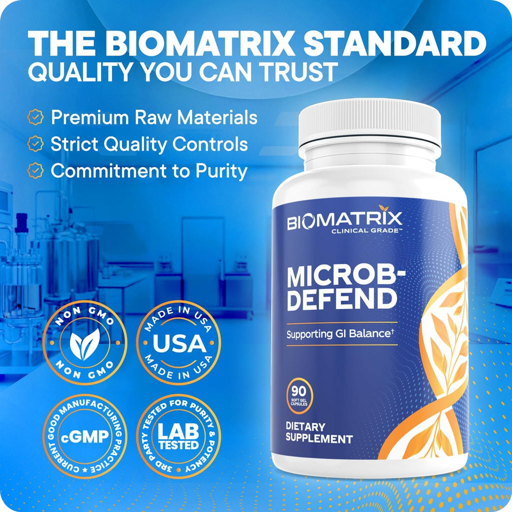 BioMatrix Microb-Defend: Disruptor de Biopelículas con Aceite de Orégano, Tomillo y Clavo (90 Cápsulas)