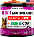 Grateful Pawz Multivitamínico Masticable 11 en 1 para Perros con Glucosamina y Probióticos