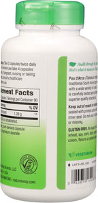 Nature's Way Pau D'Arco Corteza Interior, 545 mg, 180 cápsulas