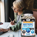 Kaya Naturals - Nootropic Brain Booster - Potenciador Cognitivo para Memoria y Concentración - 180 Cápsulas